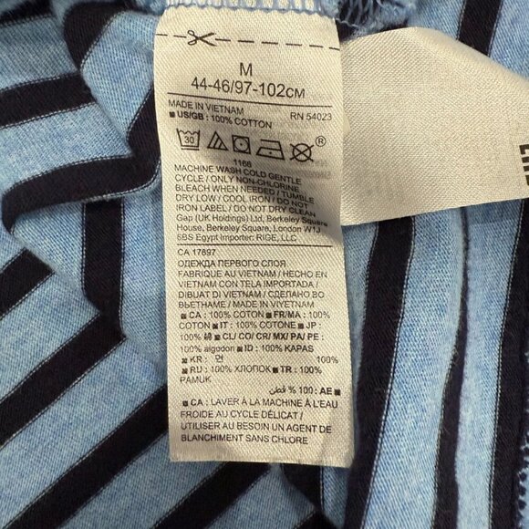 Banana Republic Soft Navy Blue Striped Henley Shirt Size M 100% Cotton - Picture 7 of 17